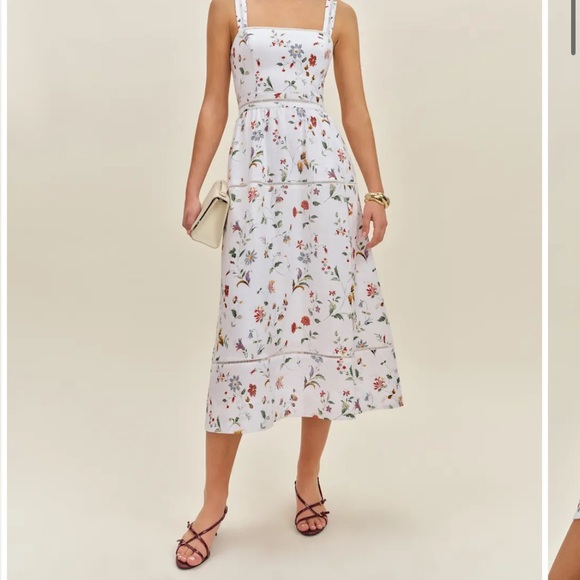 Reformation White Dress with Multicolor Floral Design - Picture 4 of 7